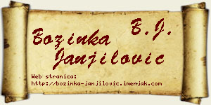 Božinka Janjilović vizit kartica